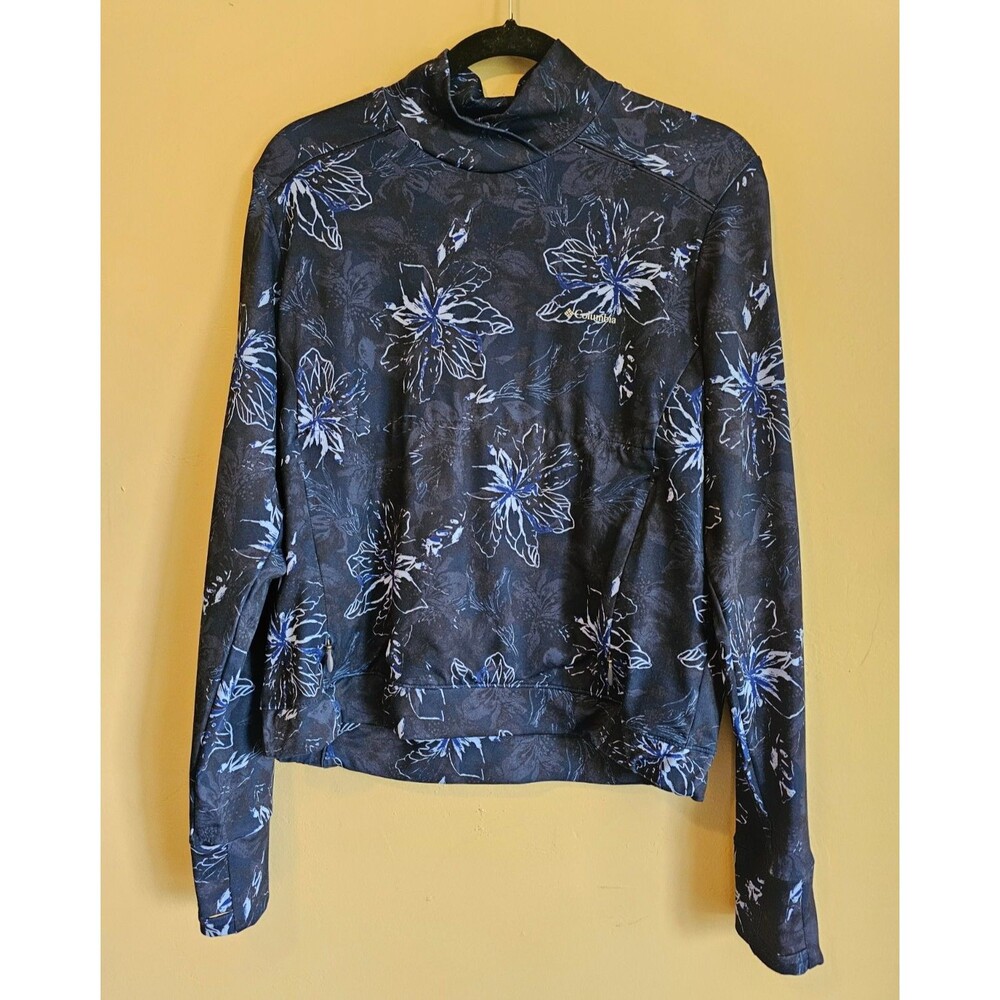 Columbia Weekend Adventurer Pullover Blue Floral Women’s Size Large
